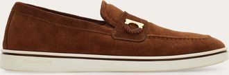 Ferragamo Men Boat shoe loafer with Gancini detail Brown Size 10.5
