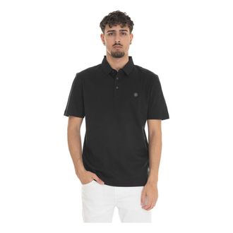 HUGO BOSS Tops, Heren, Zwart, S, Katoen, Logo Polo Shirt in Katoenen Jersey