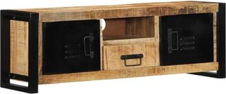 vidaXL Vidaxl - Mueble de tv madera maciza de mango rugosa 100x30x35 cm