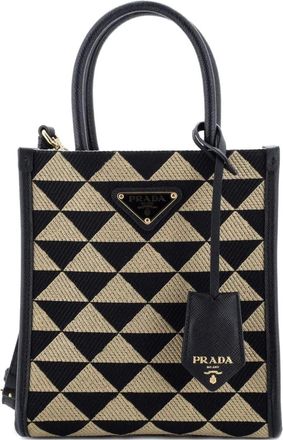 Prada Symbole Shopper Tote Jacquard Mini crossbody bag - Nero