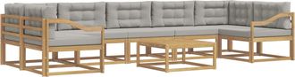 vidaXL Conjunto De Sof&aacute;s De Exterior 6 Uds. Blanco Y Gris Claro Vidaxl