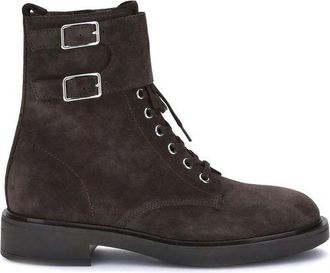 Gianvito Rossi Brown Calf Leather Bos Taurus Lace-Up Womens Boots
