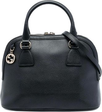 Gucci Pre-owned Handbags, female, Black, Size: ONE SIZE Pre-owned Leather Top Handle Bag