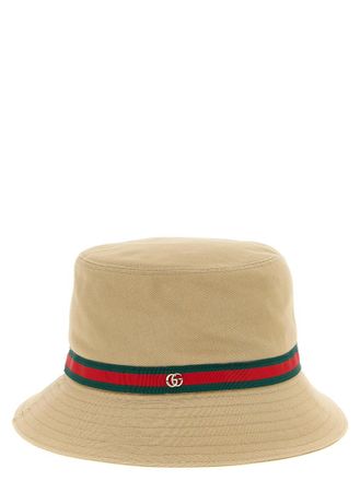 Gucci Beige Striped Bucket Hat