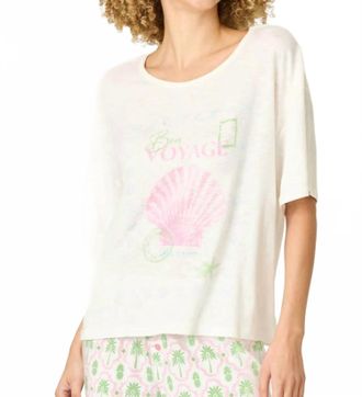 PJ Salvage Playful Prints Bon Voyage Short Sleeve Tee In Ivory