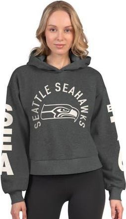 Starter Womens Starter Heather Charcoal Seattle Seahawks Star Player Cropped Fleece Pullover Hoodie at Nordstrom, Size Xx-Large