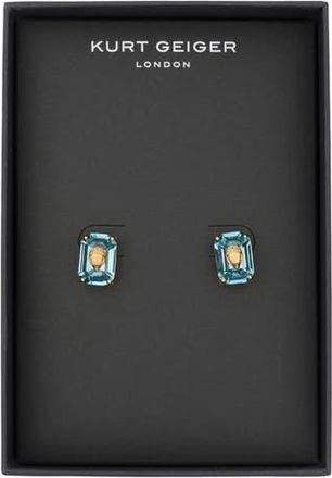 Kurt Geiger Crystal Emerald Stud Earrings in Blue at Nordstrom Rack