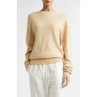 Toteme Classic Cashmere Crewneck Sweater in Pale Apricot at Nordstrom, Size X-Small