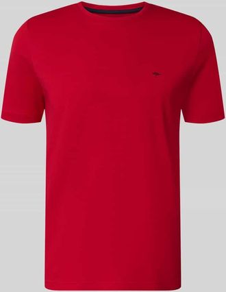 Fynch-Hatton Fynch-Hatton T-Shirt mit Rundhalsausschnitt und Label-Stitching in Rot, Gr&ouml;&szlig;e 3XL