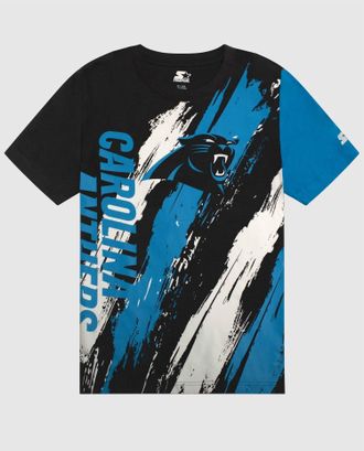 Starter Mens Carolina Panthers Short Sleeve Crew Neck Starter Shirt In Black