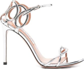 Aquazzura Silver Silk And Nylon Blend Sandals