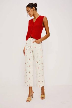 Rails Getty Crop Jean In Ecru Romantic Floral
