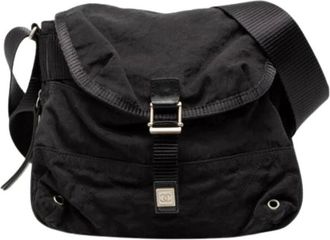 Chanel Pre-owned Cross Body Bags, female, Black, Size: ONE SIZE Pre-owned Vintage Nylon Cross Body Bag