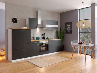 Respekta Cucina Blocco Cucina Blocco Cucina Blocco Vuoto Cucina Componibile 300 Cm Bianco Nero Respecta