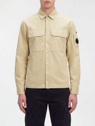 C.P. Company C. P. COMPANY Cotton Shirt Jacket with Patch Pockets and Logo Patch