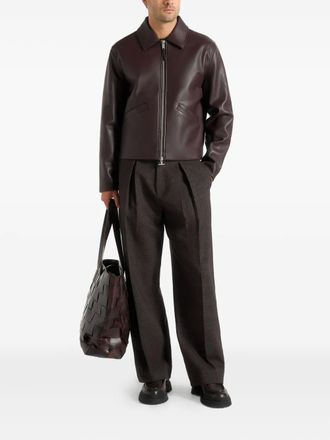 Mani&egrave;re De Voir Yves zip jacket - men - Polyurethane/Polyester - S - Brown