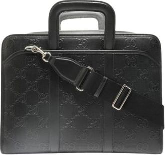 Gucci Pre-owned Handbags, male, Black, Size: ONE SIZE Pre-owned Vintage Briefcase