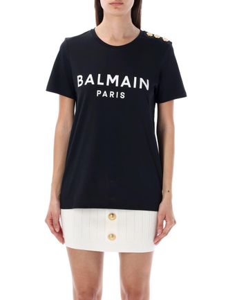 Balmain Flocked Paris T-Shirt