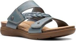 Clarks April Raelyn Slide Sandal in Blue Grey Lea at Nordstrom Rack, Size 6.5
