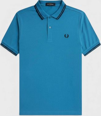 Fred Perry Womens Fred Perry Twin Tipped Polo Shirt Runaway Ocean - Blue - Size: 10/8