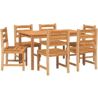 vidaXL Juego De Comedor De Jard&iacute;n 7 Piezas Madera Maciza De Teca Vidaxl