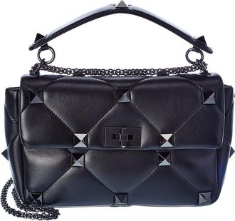 Valentino Roman Stud Large Leather Shoulder Bag