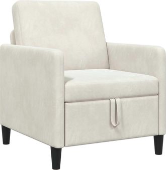 vidaXL Sof&aacute; Con Almacenamiento Crema 72 X 78 X 87 Cm Poli&eacute;ster Vidaxl