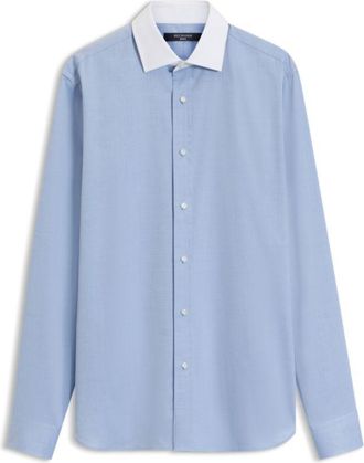 BOSS BY BECKHAM slim-fit shirt with contrast collar