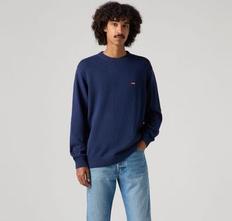 Levi's Classic Housemark Crewneck Sweatshirt - Mens - L - Blue