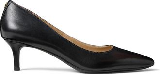 Ralph Lauren Adrienne leren kitten-heel pumps
