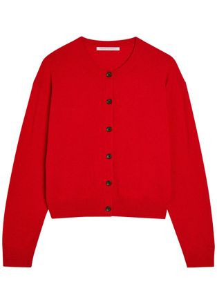 Maria McManus Cashmere and Cotton-blend Cardigan - Red - S (UK8-10 / S)