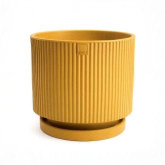 Monacis Jarr&oacute;n De Dise&ntilde;o Moderno Vertigo 50 &Oslash;50 H45 En Pol&iacute;mero Resistente De Color Amarillo Mostaza Para Uso Interior Y Exterior - Hecho En Italia - Monacis