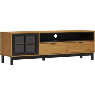 vidaXL Furniture Limited - Mueble De Tv Con Puerta De Vidrio Flam Madera