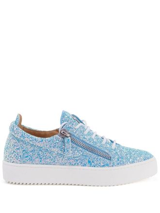 Giuseppe Zanotti Gail glitter low-top sneakers - Blue