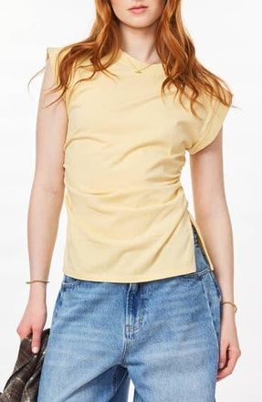 Scotch & Soda Cap Sleeve Side Slit Ruched Top in Reed Yellow at Nordstrom Rack, Size X-Small
