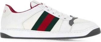 Gucci Screener Lage Sneakers - Heren - Sneakers - Wit - 40 EU - Leer - Schoenen
