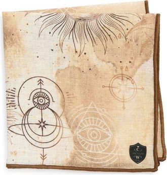 Clifton Wilson Arcane Linen Pocket Square in Beige at Nordstrom