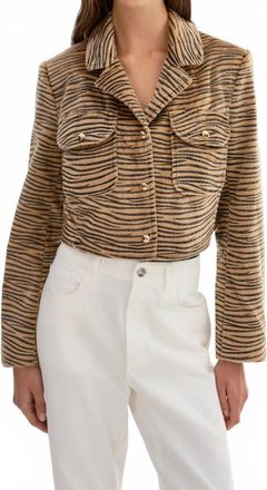 LaMarque Jaylee Faux Hair Print Jacket In Tiger