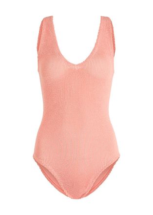 Hunza G Sadie Crinkle Swimsuit - Peach - One Size