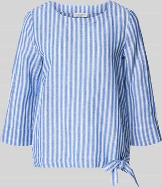 Christian Berg Regular Fit Leinenbluse mit 3/4-Arm in Dunkelblau, Gr&ouml;&szlig;e 34