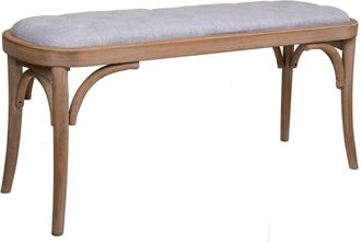 Wanderlust Deco Wanderlust Deco - Banqueta De Madera Tapizada Gris 110x37x47