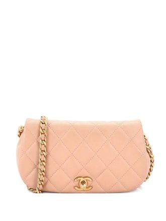 Chanel Coco Mail Clutch with Chain Quilted Calfskin crossbody bag - women - Calf Leather - One Size - Neutrals