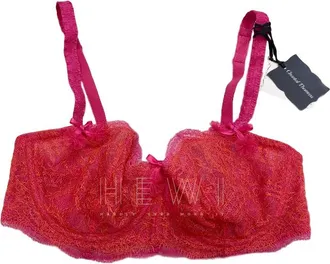 Chantal Thomass Fuchsia Pink & Orange Calais Leavers Lace Half Cup Bra Size M