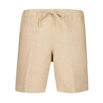 120% Lino Almond Linen Bermuda Shorts - male - 120% Lino - Casual Shorts - Beige - 4XL - Shorts