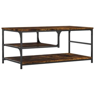 vidaXL Vidaxl - Mesa De Centro Madera De Ingenier&iacute;a Roble Ahumado 90x49x40 Cm