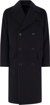 Lardini Double-Breasted High-Collar Coat