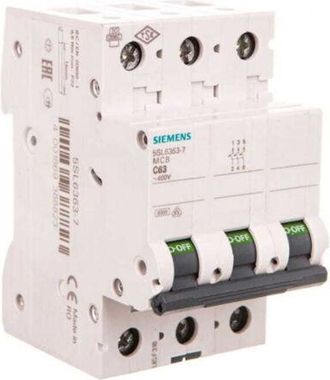 SIEMENS 6ka Interruptor Modular Magnetot&eacute;rmico 3 Polos 63a 5sl6363-7bb