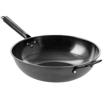 Gibson Home Debossed 13 Inch Heavy Gauge Carbon Steel Wok in Black at Nordstrom