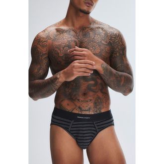 Savage x Fenty Savage X Cotton Blend Briefs in Night Gram Grey/black Pencil at Nordstrom, Size Xxx-Large