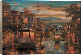 iCanvas Icanvas Cable Car Heaven Wood Print By Evgeny Lushpin Wall Art